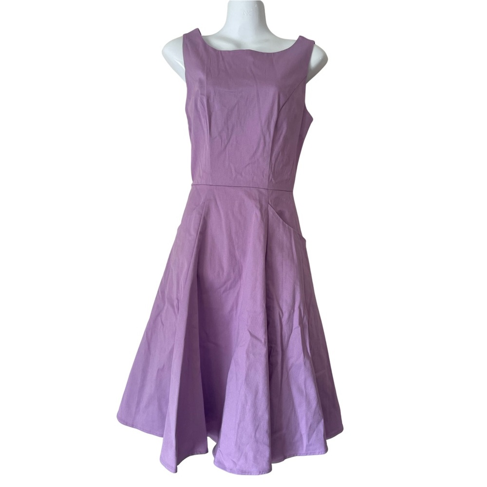 Collectif London XS Lavender Retro Pin-Up Dress with Pockets